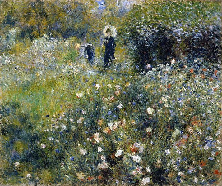 Pierre-Auguste Renoir Mujer con una sombrilla en un jarden